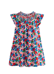 Kids' Floral Smocked Yoke Cotton Dress