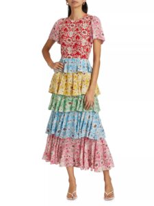 Serena Floral Tiered Midi-dress