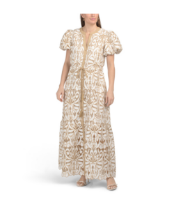 Short Sleeve Lace Maxi Dress