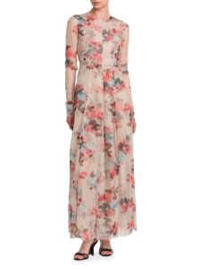 Floral Tulle Fit & Flare Maxi Dress