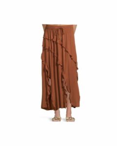 ​ruffled Drawstring Maxi Skirt