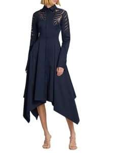 Stretch-cotton Cut-out Handkerchief Shirtdress