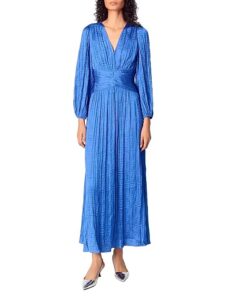 Pleated Satin Maxi Dress