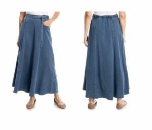 Pique Cotton Belted Midi Skirt