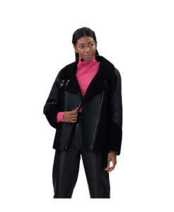 Shearling Lamb Zip Moto Jacket