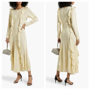 Analia Ruffled Wool Maxi Dress