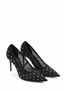 Glitter mesh heeled shoes