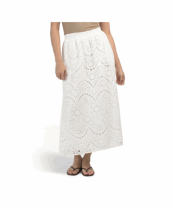 Eyelet Skirt with Side Slits