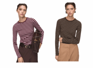 Long-sleeved striped t-shirt