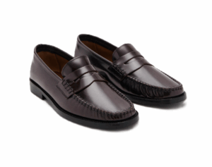 Gathered leather moccasin