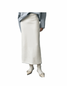 Wool-blend midi-skirt