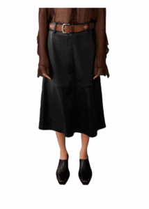 Leather-effect midi-skirt