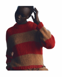 Chunky-knit striped sweater