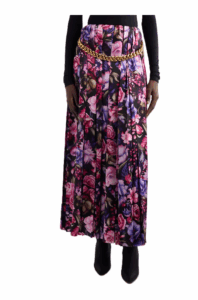 Floral Pleated Chain Detail Skirt Size 6