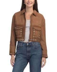 Suede Jolene Treated and Studded Jacket