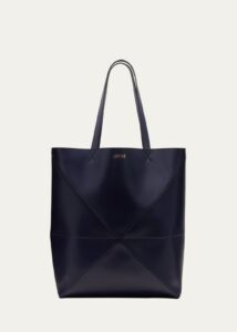 Puzzle Fold Large Tote Bag in Shiny Leather