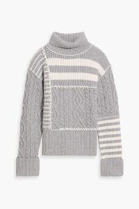 Maggi Ribbed and Cable-knit Wool and Cashmere-blend Turtleneck Sweater