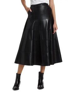 Macey Faux-leather Midi Skirt
