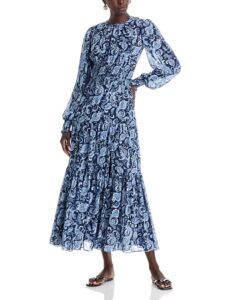 Smock Waist Tiered Maxi Dress