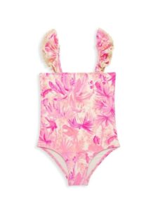 Little Girl's & Girl's Ginger Crochet Bandeau One Piece Swimsuit