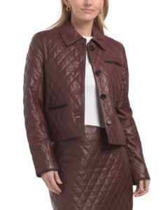 Genuine Leather Quilted Jacket