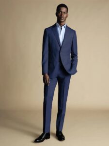 Charles Tyrwhitt Blue Slim Fit Sharkskin Ultimate Performance Suit: Jacket