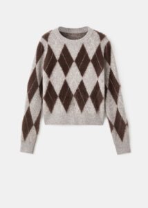 Argyle knit sweater