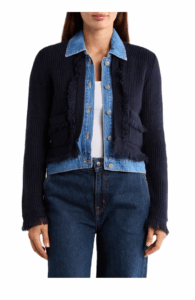 Denim Collar Cardigan