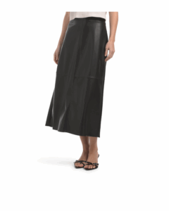 Faux Leather Pieced A-line Skirt