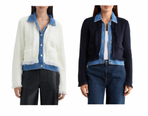 Denim Collar Cardigan