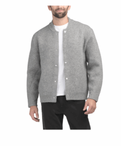 Wool Blend Bomber Sweater Jacket