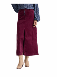 Brushed Corduroy Midi Skirt