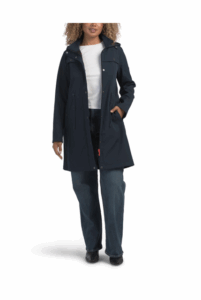 Softshell Longline Coat with Cinched Waist