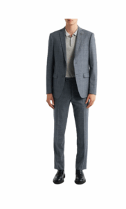 Bleecker Charcoal Grey Check Wool Blend Suit