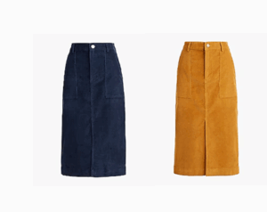 Corduroy midi skirt