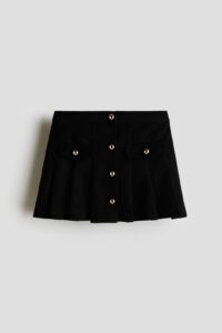 Pleated Flannel Skirt