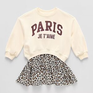 Little Toddler Girls Long Sleeve Cuffed Sweater Dress