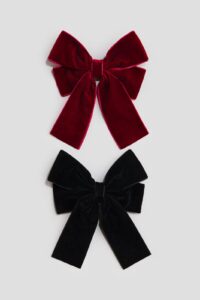 2-pack Velvet-bow Hair Clips