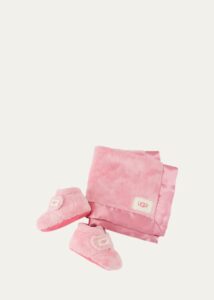 Girl's Bixbee Booties & Lovey Baby Blanket Set