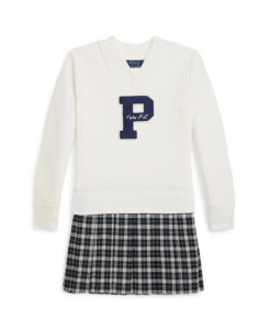 Girls 2t-6x Letterman Long Sleeves Sweatshirt Dress