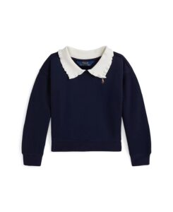 Girls 2t-6x Collared Sweatshirt