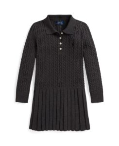 Girls 2t-6x Mini-cable Long Sleeves Sweater Dress