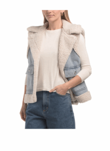 Denim Sherpa Lined Vest