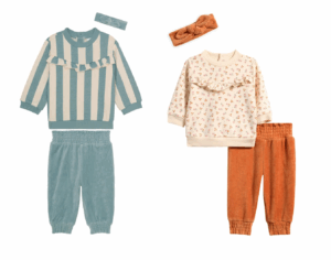 Fleece Top, Corduroy Pants & Headband Set 3m-9m
