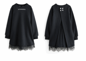 Kids' Lee Lace Trim Long Sleeve Sweatshirt Dress