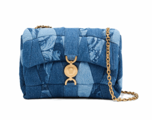 La Medusa Kleio Quilted Denim Shoulder Bag