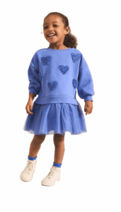 Kids' Heart Sweater & Skirt Set