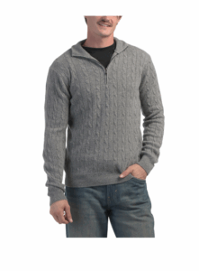 Cashmere Cable Knit Quarter Zip Sweater