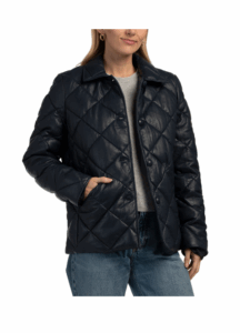 Leather Quilted Puffer Jacket