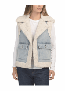 Denim and Sherpa Vest
